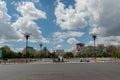 BUCHAREST, ROMANIA - MAY 14, 2017: Bucharest Cityscape. Parliament in Background.