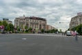 BUCHAREST, ROMANIA - MAY 30, 2017: Bucharest Cityscape with Shopping Mall and Empty Street.