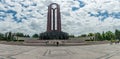 BUCHAREST, ROMANIA - MAY 14, 2017: Carol Park in Bucharest, Romania. Mausoleum in Background Royalty Free Stock Photo