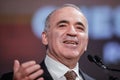 Former World Chess Champion Garry Kasparov holds a speech in the opening of the Superbet Chess Classic 2022, part of Grand Chess Royalty Free Stock Photo