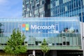 Bucharest, Romania - 15 May 2021: Microsoft headquarter and offices in City Gate Towers in the Northern part of the city in a Royalty Free Stock Photo