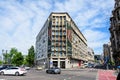 Modern building near Natiunile Unite Square (Piata Natiunile Unite) and bridge on Dambovita river Royalty Free Stock Photo