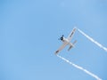 North American T-28B Trojan war aircraft part of the Flying Bulls fleet flying against the sky