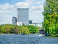 Tourist boat on the lake of King Mihai I Park (Herastrau