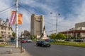 Bucharest, Romania. The monument of the liberal Ion C. Bratianu in the University Square Royalty Free Stock Photo