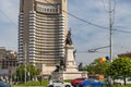 Bucharest, Romania. The monument of the liberal Ion C. Bratianu in the University Square Royalty Free Stock Photo