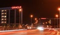 Bucharest by night. Headquarters office building of Oracle company Royalty Free Stock Photo