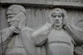 Details from a war memorial monument depicting Romanian soldiers