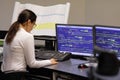 Dispatch centre of the Bucharest underground system during a Doors Open day for the public Royalty Free Stock Photo