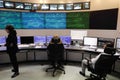 Dispatch centre of the Bucharest underground system during a Doors Open day for the public Royalty Free Stock Photo