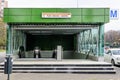 Bucharest, Romania, 14 November 2021: Main entry to Parc Park metro station in Dr Taberei or Drumul Taberei neighbourhood