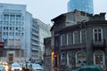 Bucharest street in rain. Romania