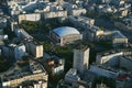 Bucharest, Romania, October 9, 2016: Aerial view of Sala Palatului which is a conference centre and concert hall