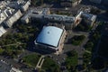 Bucharest, Romania, October 9, 2016: Aerial view of Sala Palatului which is a conference centre and concert hall