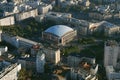 Bucharest, Romania, October 9, 2016: Aerial view of Sala Palatului which is a conference centre and concert hall Royalty Free Stock Photo