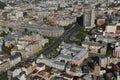 Bucharest, Romania, October 9, 2016: Aerial view of Universitatii Square