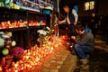 Candles in memory of Colectiv Club tragedy victims Royalty Free Stock Photo