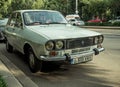 Bucharest/Romania - 07.15.2020: Old vintage romanian car Dacia 1310 parked on the streets of Bucharest