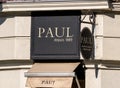 Bucharest/Romania - 10.17.2020: Paul bakery logo and entrance. Pastry shop and cafe located in Bucharest Royalty Free Stock Photo