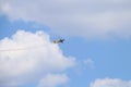 Bucharest, Romania 08 24 2019 plane performing aerobatic stunt at Bucharest International Air Show 2019
