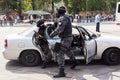 BUCHAREST, ROMANIA - SEPTEMBER 2013, prison police special forces action Royalty Free Stock Photo