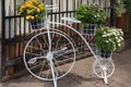 BUCHAREST/ROMANIA - SEPTEMBER 21 : White penny farthing bicycle