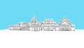 Bucharest, Romania Skyline Panorama Vector Sketch Royalty Free Stock Photo