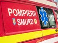 SMURD ambulance van. SMURD is an emergency rescue service based in Romania