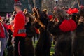 Bucharest, Romania, 25th of December 2019: Christmas tradition festival in Balkans, Romanian dancers and actors in traditional