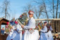 Bucharest, Romania, 25th of December 2019: Christmas tradition festival in Balkans, Romanian dancers