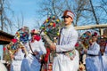 Bucharest, Romania, 25th of December 2019: Christmas tradition festival in Balkans, Romanian dancers
