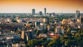 Bucharest top view from above during with an amazing city landscape during summer sunnset Royalty Free Stock Photo