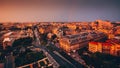 Bucharest top view from above during with an amazing city landscape during summer sunnset Royalty Free Stock Photo