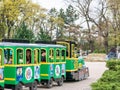 Train ride for kids and tourists in King Mihai I park Herestrau, in Bucharest