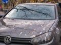 Bucharest/Romania - 12.01.2020: A Volkswagen car parked covered with bird droppings