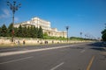 Bucharest, Rumania - 28.04.2018: Building of Romanian parliament in Bucharest is the second largest building in the Royalty Free Stock Photo