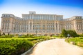 Bucharest, Rumania - 28.04.2018: Building of Romanian parliament in Bucharest is the second largest building in the Royalty Free Stock Photo
