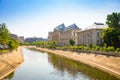 Bucharest, Rumania - 28.04.2018: Palace of Justice in sunset in Bucharest