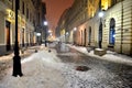 A Bucharest's street by night Royalty Free Stock Photo