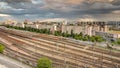 Bucharest skyline with modern corporate office buildings Royalty Free Stock Photo