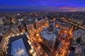 Bucharest skyline panorama at bluehour Royalty Free Stock Photo