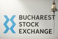 Bucharest Stock Exchange logo and opening bell Royalty Free Stock Photo