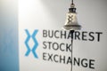 Bucharest Stock Exchange logo and opening bell