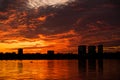 Bucharest sunset on Herastrau lake with kayak , people having relaxing and fun time