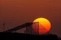 Bucharest sunset at Otopeni airport , Romania Royalty Free Stock Photo