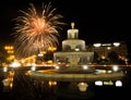 Bucharest Unirii Fountain with Fireworks