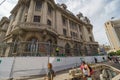 Bucharest University Palace, start of the facade restoration, Bucharest, Romania