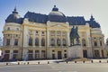 Bucharest view -Carol I statue and Central Library Royalty Free Stock Photo