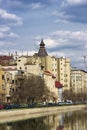 Bucharest - view over Dambovita river Royalty Free Stock Photo