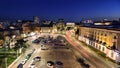 Bucharest view over Revolution Square at blue hour Royalty Free Stock Photo